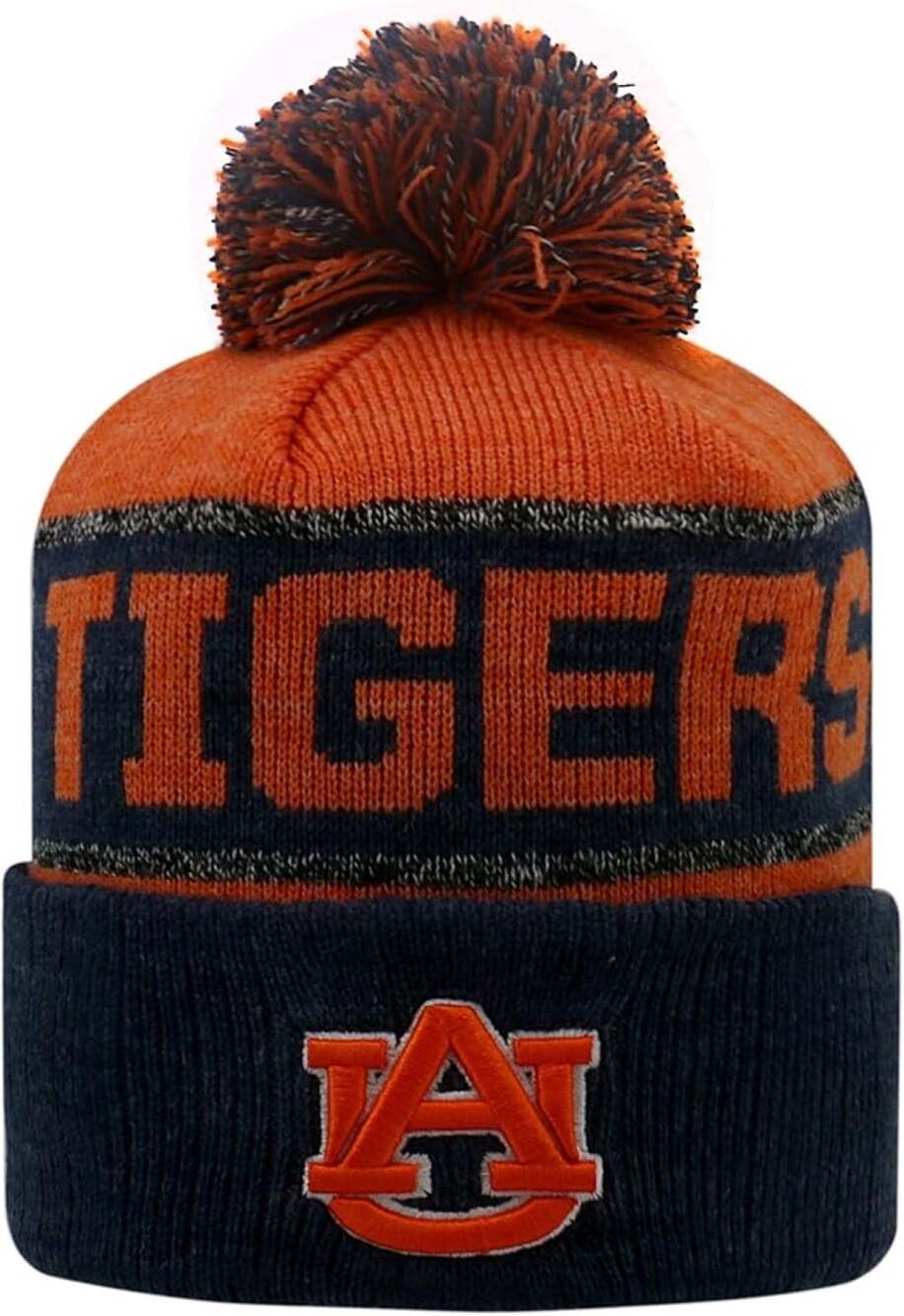 Top of the World Auburn Tigers Below Zero Cuffed Pom Knit Beanie Hat/Cap